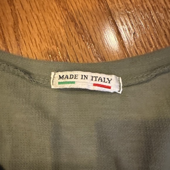 MADE IN ITALY Italian Lagenlook Sweater Top Leopard Green Womens One Size - Picture 2 of 5